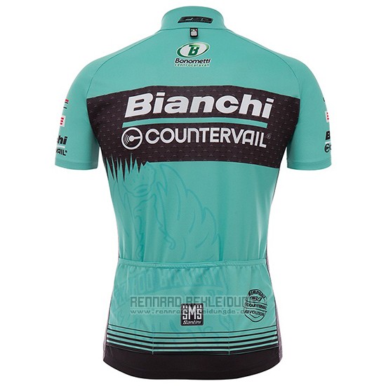 2017 Fahrradbekleidung Bianchi Countervail Grun Trikot Kurzarm und Tragerhose